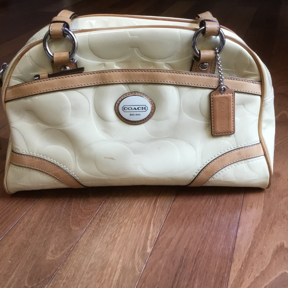 COACH patent leather embossed shoulder bag